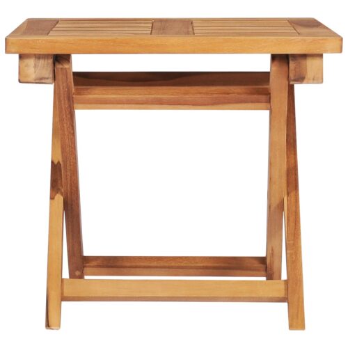 Sun Lounger with Table Cushion Solid Teak Wood - Image 5