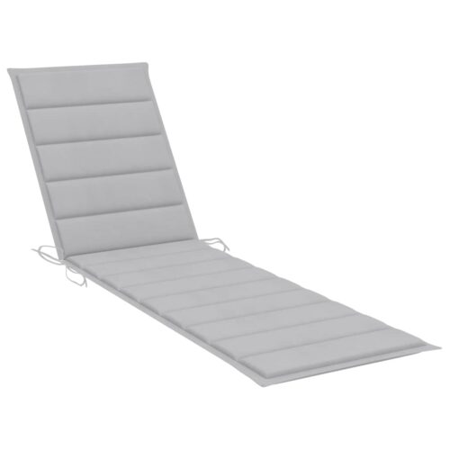 Sun Lounger with Table Cushion Solid Teak Wood - Image 7
