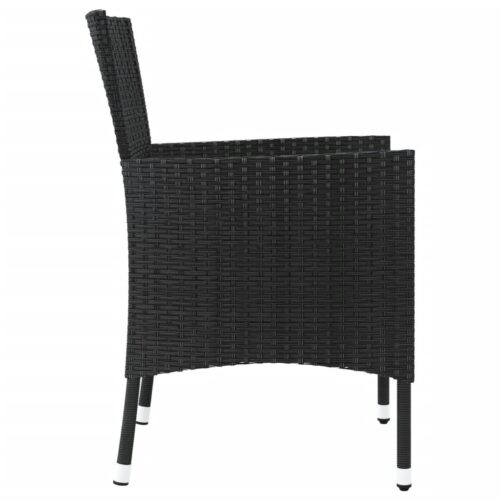 Garden Chairs with Cushions 4pcs Poly Rattan Black - Image 5
