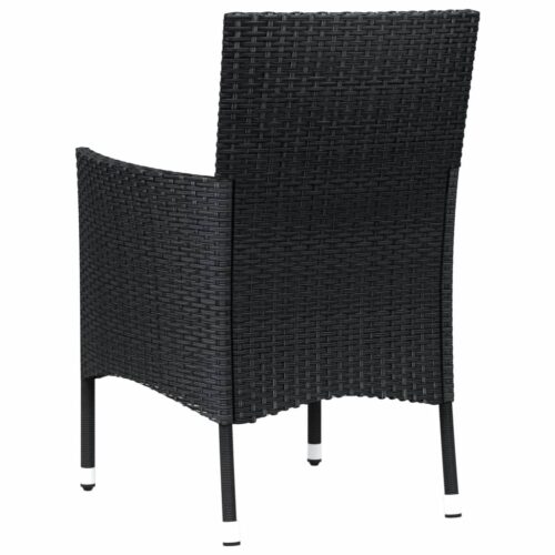 Garden Chairs with Cushions 4pcs Poly Rattan Black - Image 6