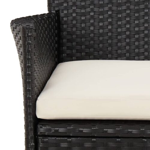 Garden Chairs with Cushions 4pcs Poly Rattan Black - Image 7
