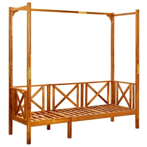 Garden Bench with Canopy Solid Acacia Wood - Image 4