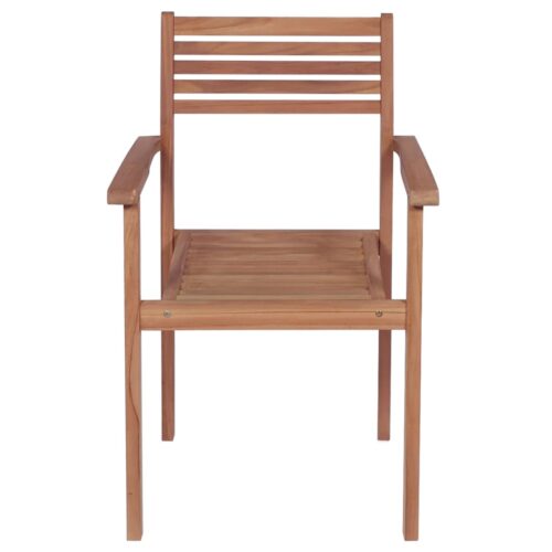 Garden Chairs 4pcs with Cream Cushions Solid Teak Wood - Image 4