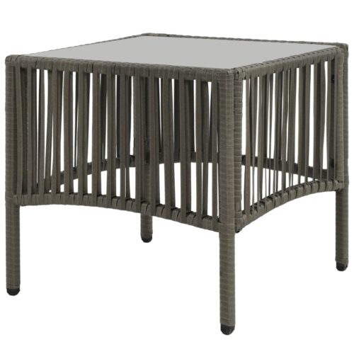 Sun Loungers 2pcs with Table Poly Rattan Grey - Image 3
