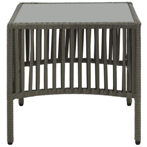 Sun Loungers 2pcs with Table Poly Rattan Grey - Image 4