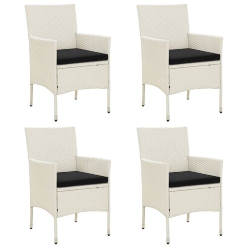 Garden Chairs with Cushions 4pcs Poly Rattan White - Image 2