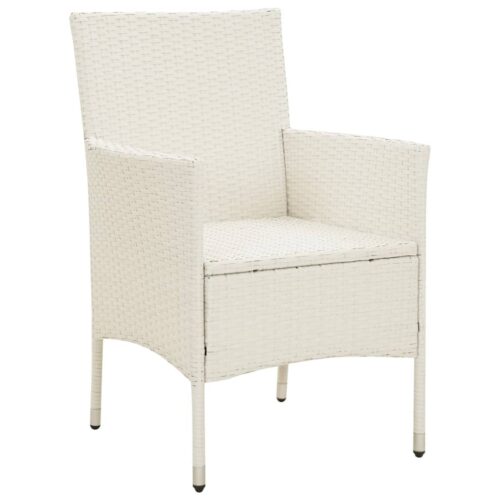 Garden Chairs with Cushions 4pcs Poly Rattan White - Image 4