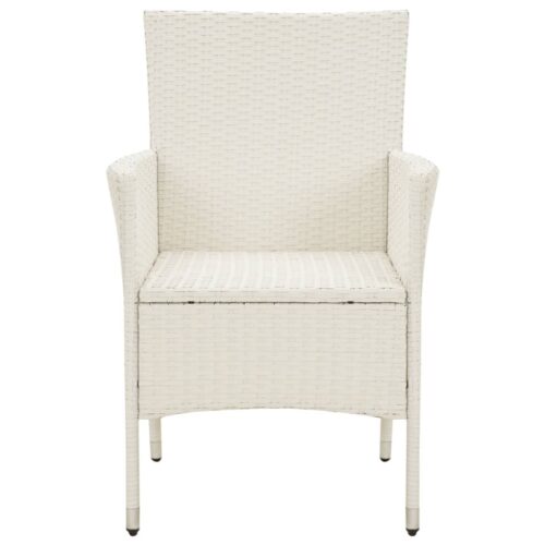 Garden Chairs with Cushions 4pcs Poly Rattan White - Image 5
