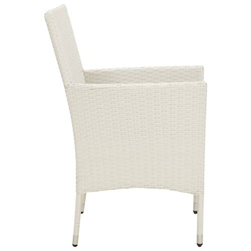 Garden Chairs with Cushions 4pcs Poly Rattan White - Image 6