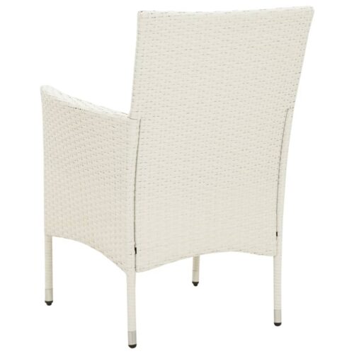 Garden Chairs with Cushions 4pcs Poly Rattan White - Image 7