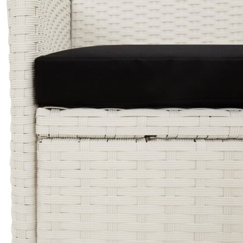 Garden Chairs with Cushions 4pcs Poly Rattan White - Image 8