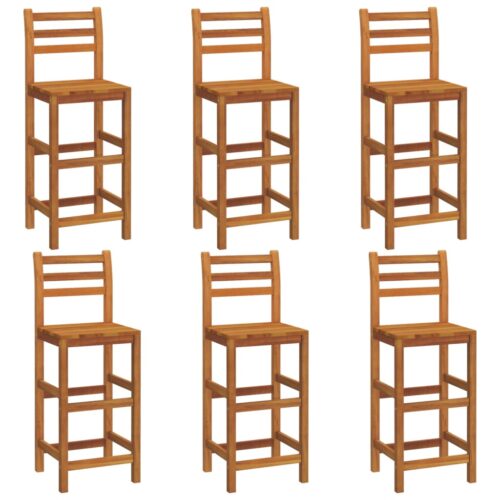Bar Stools 6pcs Solid Wood Acacia - Image 2