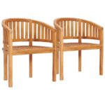 Banana Chairs 2pcs Solid Teak Wood