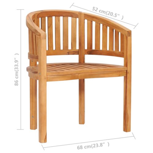 Banana Chairs 2pcs Solid Teak Wood - Image 7