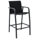 Garden Bar Chairs 4pcs Black Textilene