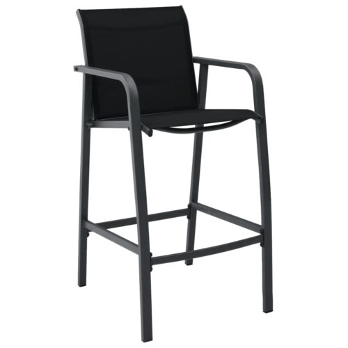 Garden Bar Chairs 4pcs Black Textilene
