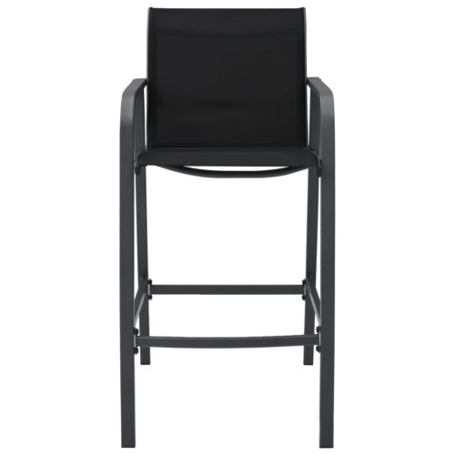 Garden Bar Chairs 4pcs Black Textilene - Image 3
