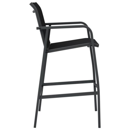 Garden Bar Chairs 4pcs Black Textilene - Image 4