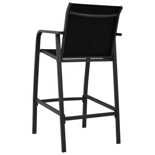 Garden Bar Chairs 4pcs Black Textilene - Image 5