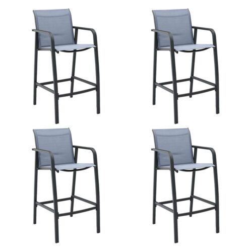 Garden Bar Chairs 4pcs Grey Textilene - Image 8