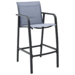 Garden Bar Chairs 4pcs Grey Textilene