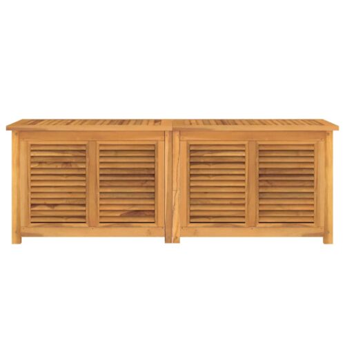 Garden Storage Box with Bag 150x50x53cm Solid Wood Teak - Image 3