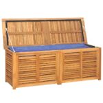 Garden Storage Box with Bag 150x50x53cm Solid Wood Teak