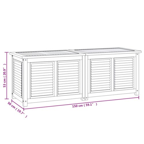 Garden Storage Box with Bag 150x50x53cm Solid Wood Teak - Image 9