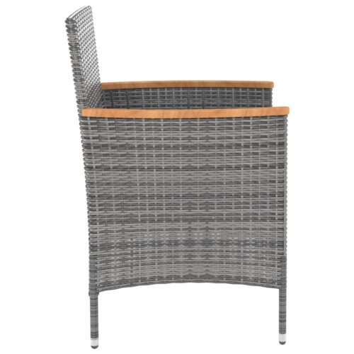 Garden Dining Chairs 4pcs Poly Rattan Grey - Image 4