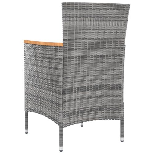 Garden Dining Chairs 4pcs Poly Rattan Grey - Image 5