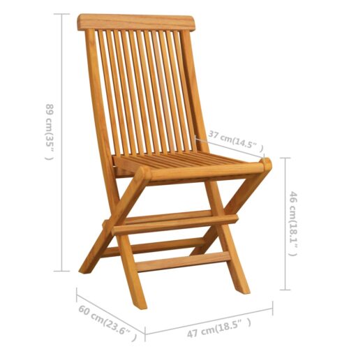 Folding Garden Chairs 6pcs Solid Teak Wood - Image 6