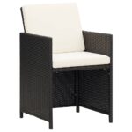 Garden Chairs 4pcs Poly Rattan Black