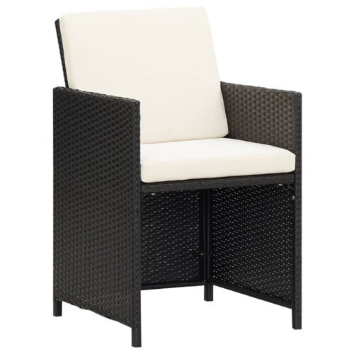 Garden Chairs 4pcs Poly Rattan Black