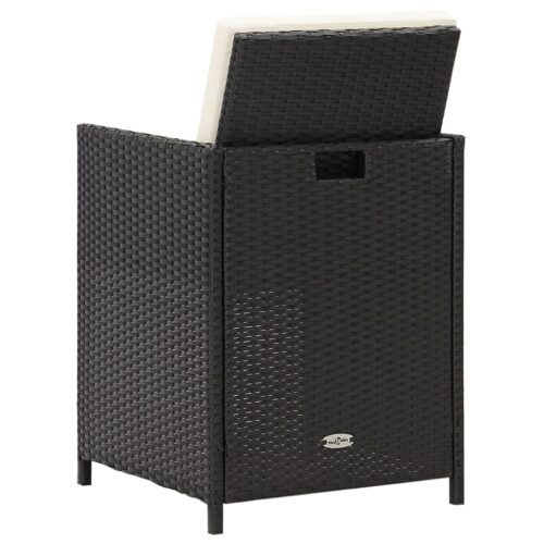 Garden Chairs 4pcs Poly Rattan Black - Image 5