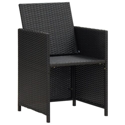Garden Chairs 4pcs Poly Rattan Black - Image 6
