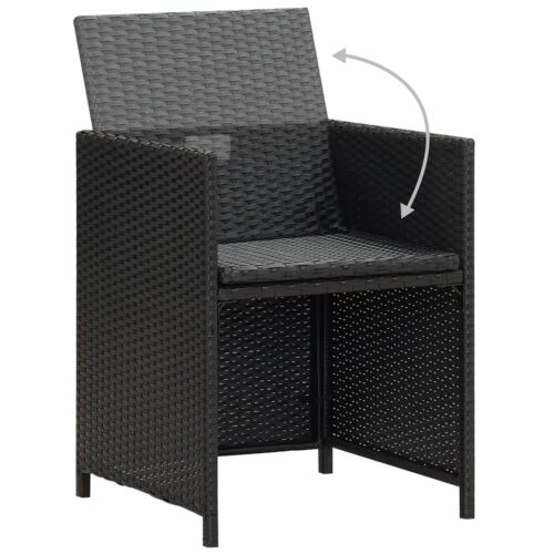 Garden Chairs 4pcs Poly Rattan Black - Image 7