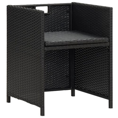 Garden Chairs 4pcs Poly Rattan Black - Image 8