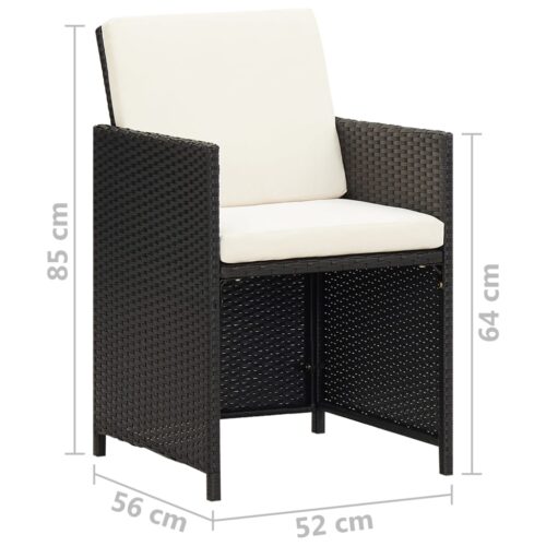 Garden Chairs 4pcs Poly Rattan Black - Image 11