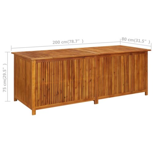 Garden Storage Box 200x80x75cm Solid Wood Acacia - Image 9