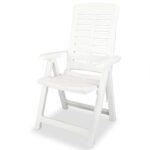 Reclining Garden Chairs 4pcs Plastic White