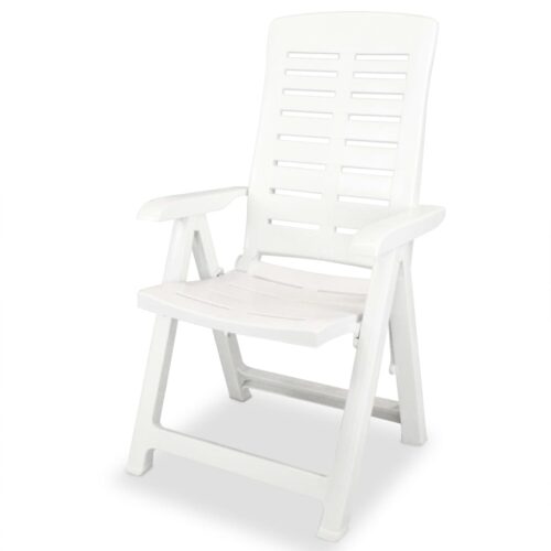 Reclining Garden Chairs 4pcs Plastic White