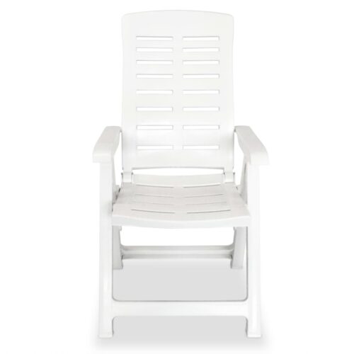 Reclining Garden Chairs 4pcs Plastic White - Image 4