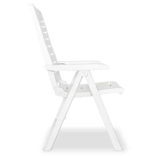 Reclining Garden Chairs 4pcs Plastic White - Image 5