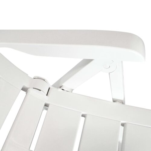 Reclining Garden Chairs 4pcs Plastic White - Image 7