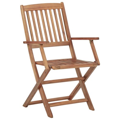 Folding Garden Chairs 6pcs with Cushions Solid Acacia Wood - Image 5