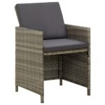 Garden Chairs with Cushions 4pcs Poly Rattan Grey