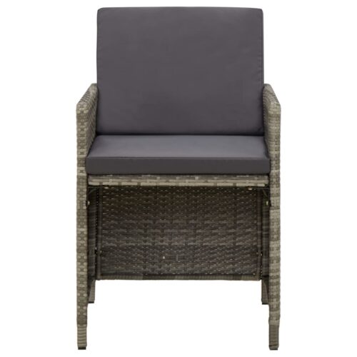 Garden Chairs with Cushions 4pcs Poly Rattan Grey - Image 3