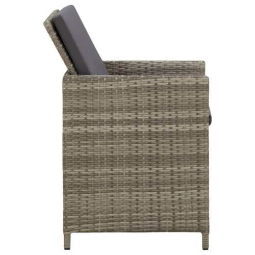 Garden Chairs with Cushions 4pcs Poly Rattan Grey - Image 4