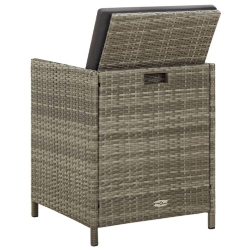 Garden Chairs with Cushions 4pcs Poly Rattan Grey - Image 5
