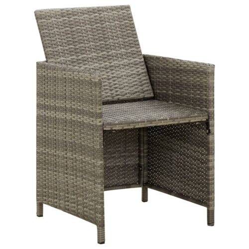 Garden Chairs with Cushions 4pcs Poly Rattan Grey - Image 6